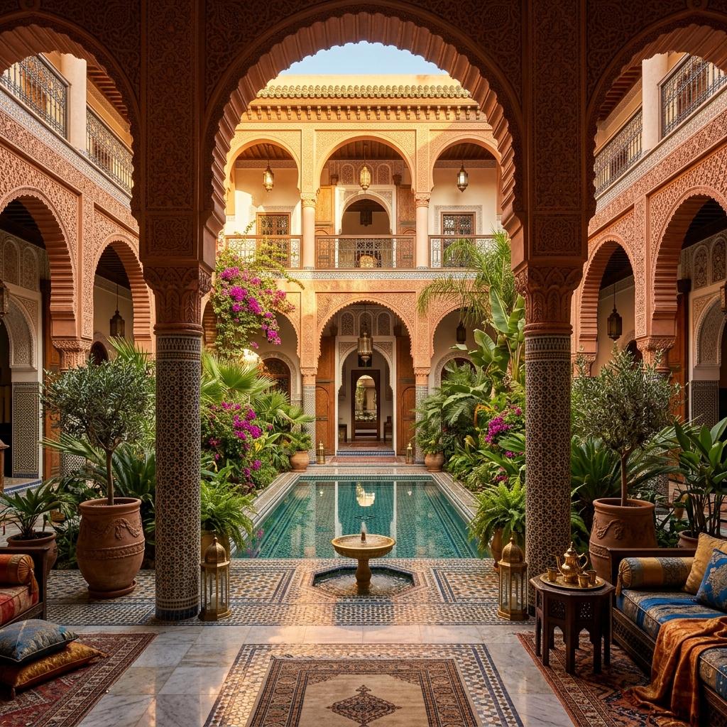 Traditional Moroccan Riad courtyard